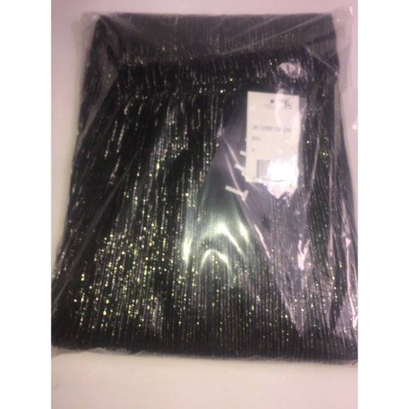 SHIFT Juniors' Sheer Metallic Pleated Skirt in Black/Silver, Size Small - Picture 4 of 5